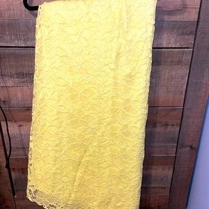 Lularoe Lucy ankle length lace skirt with blue band waist